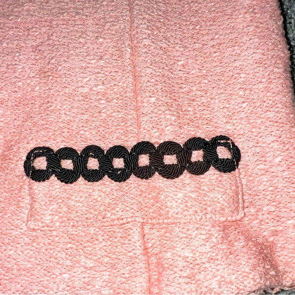 Vintage WILLOW Pink Black Cotton Tweed Blazer Shacket Jacket Women's Large - Picture 4 of 12